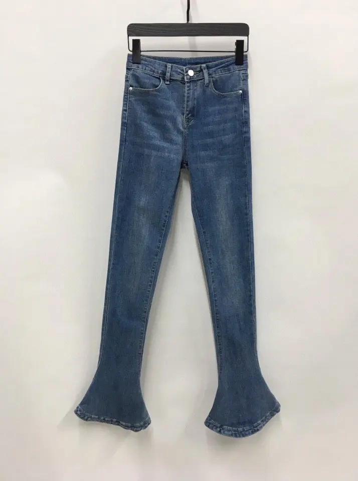 Vintage 2021 New Fashion Women High Waist Jeans Female Casual Denim Flare Pants Trouse 2 Color Ddxgz2 11.05