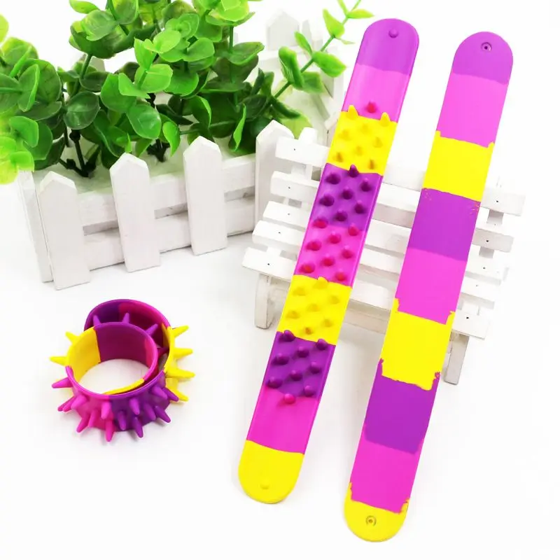 Spiky Slap Bracelet Silicone Spike Fidget Bracelets Office School Classroom Sensory Classic Toy Antistress For Children | Игрушки и
