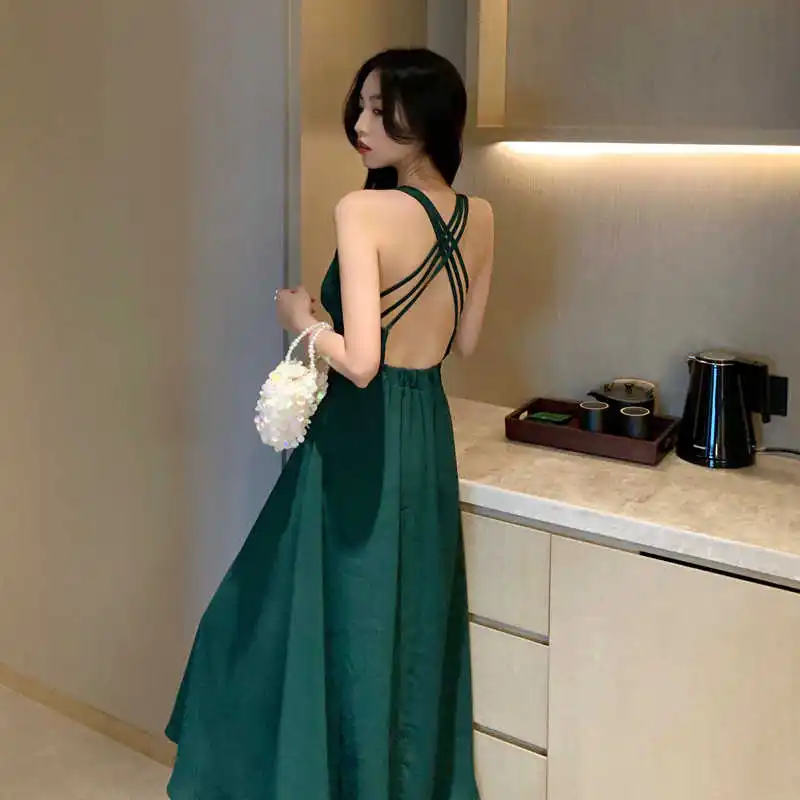 

Open back suspender dress 2021 summer new women's dress