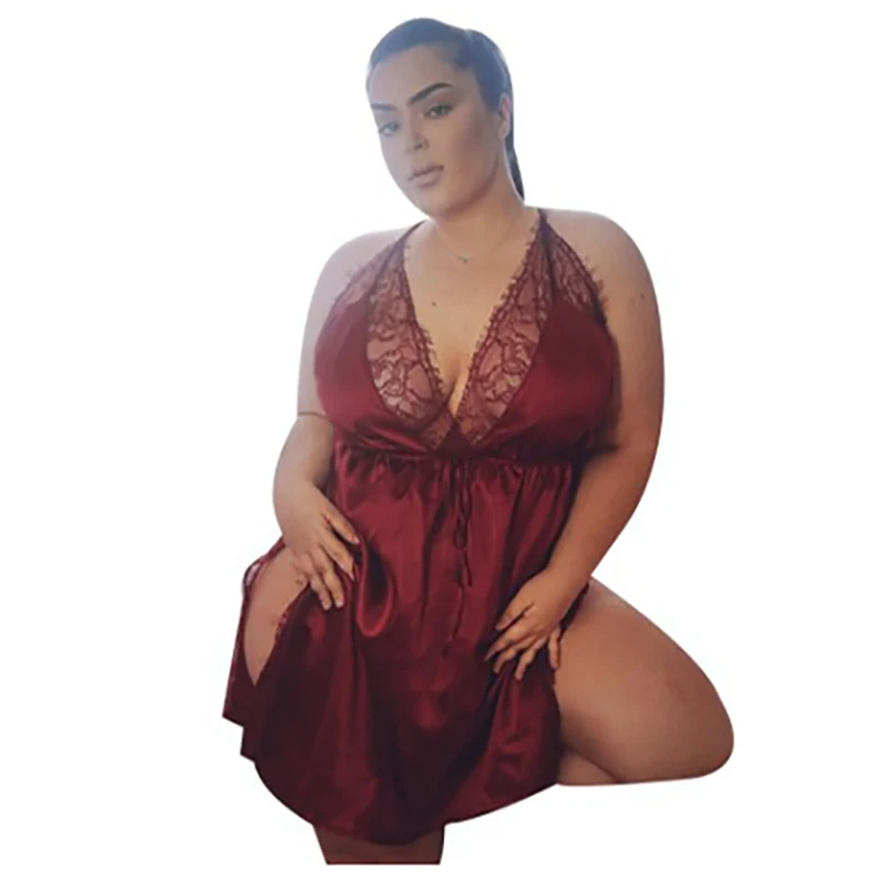 

Sexy Home Service Lace Women Nightdress Black Lingerie Sleeping Dress Sling Split Summer Night Wear Fashion V Neck Night Clothes