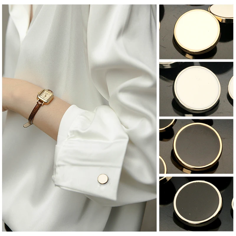 6 шт. золотистые металлические черно-белые пуговицы для одежды Декор рубашка