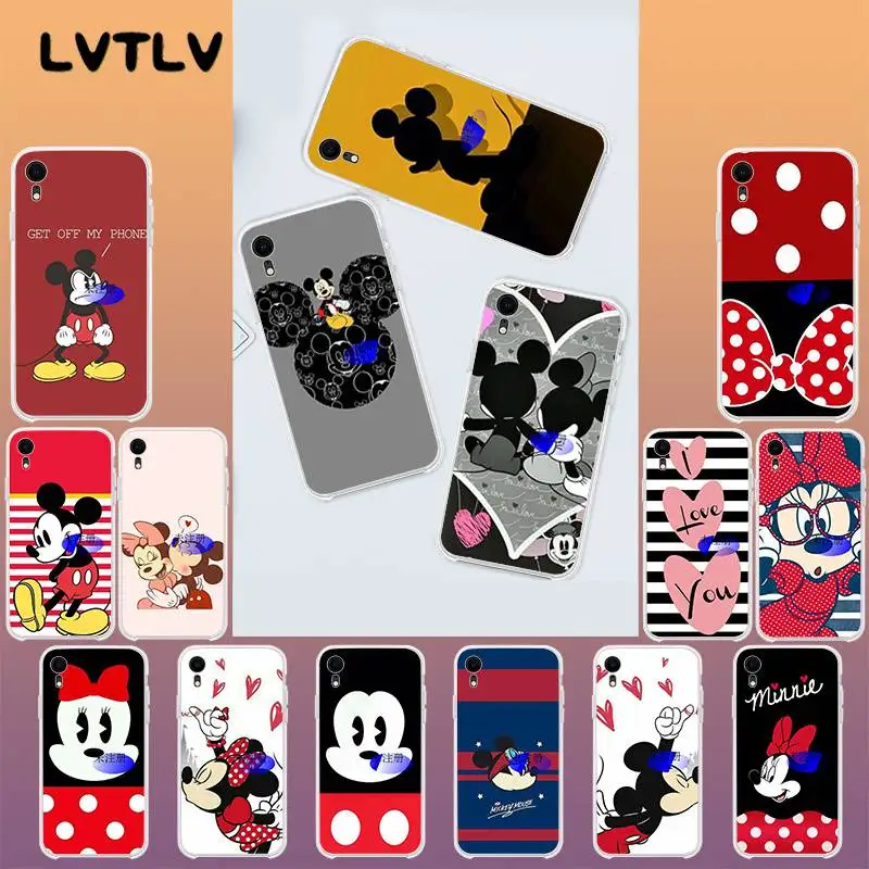 LVTLV милые парные мягкие чехлы из ТПУ с Микки и Минни для iPhone 11 pro XS MAX 8 7 6 6S Plus X 5 5S SE