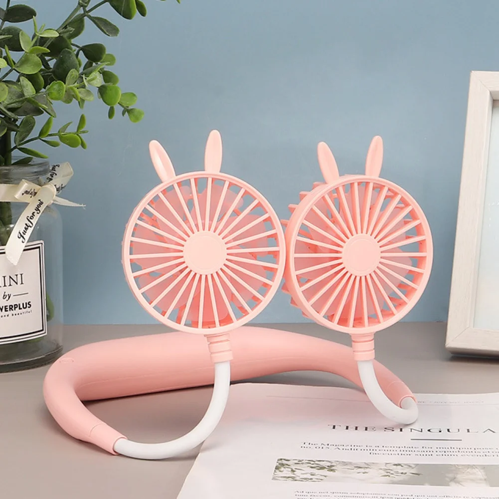 Portable 1200mAr USB Mini Fan Neck Rechargeable Small Sports light Desk Hand Air Conditioner cooler for Room | Обустройство дома