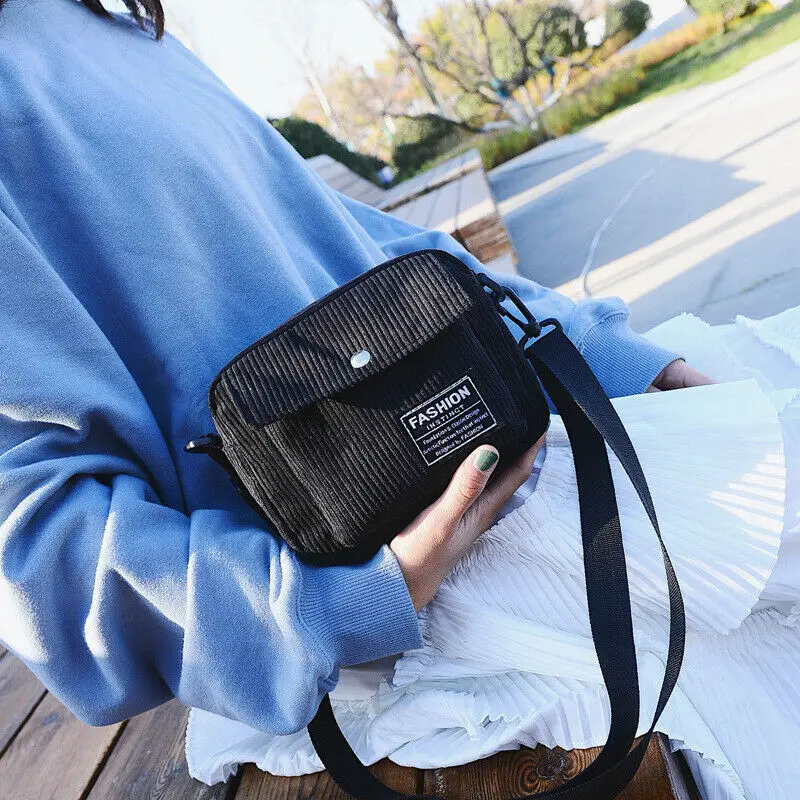 

Outdoor waterproof cross square bag for both men and women Simple corduroy flannel bag 4 colors are available