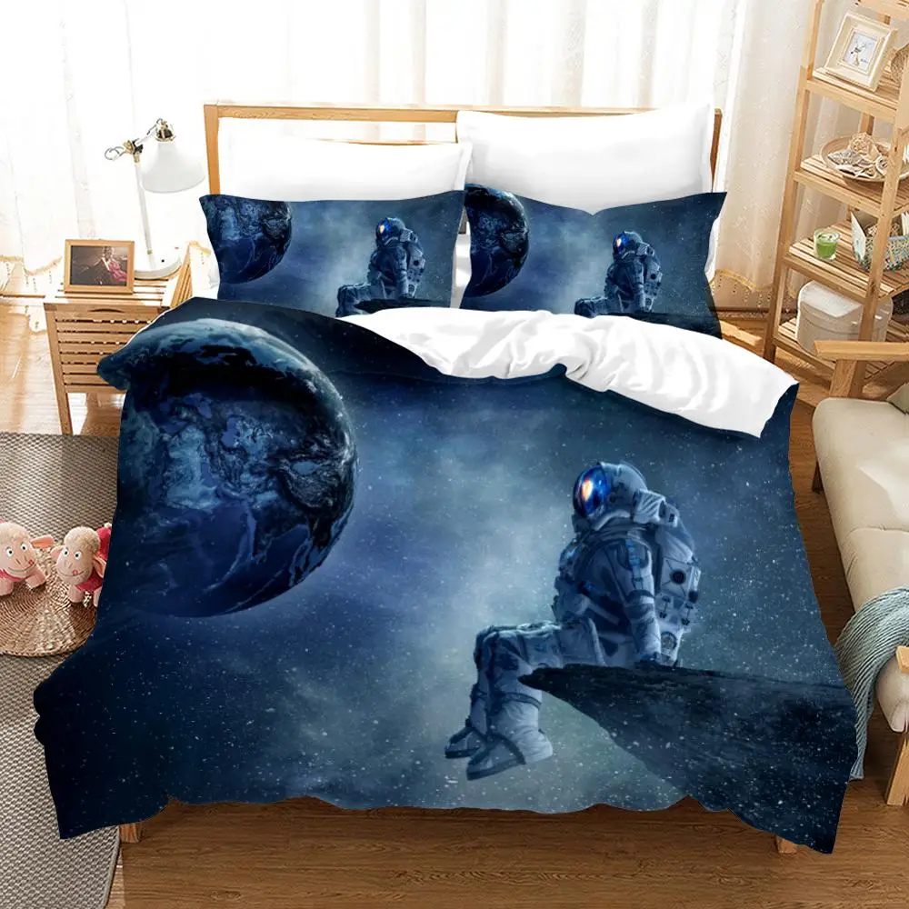 Набор постельного белья с 3D принтом космонавта подарки для друзей космоса