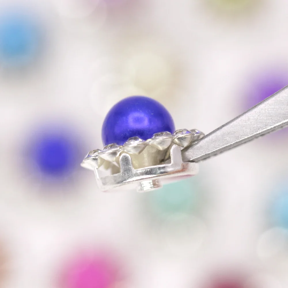 Разноцветные жемчужные стразы 11 8 мм с плоской задней частью пуговицы