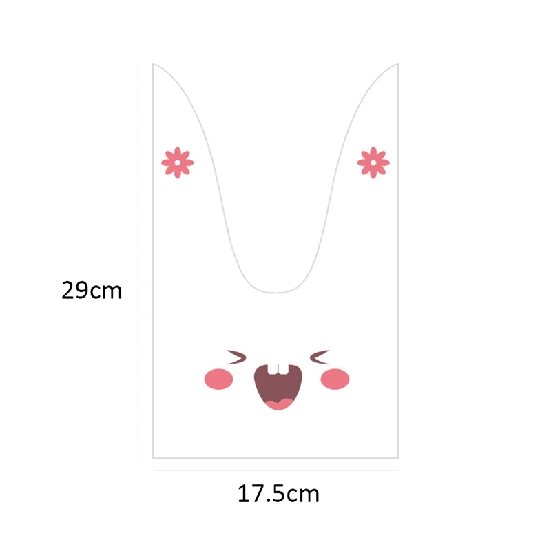 100 шт мешок для хлеба милые длинные уши кролик пластиковые конфеты подарочные