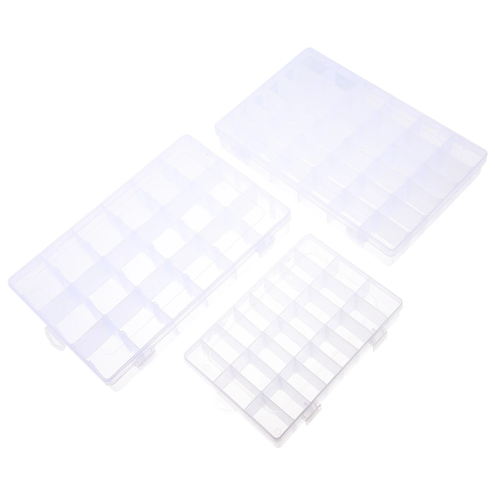 

3Pcs Adjustable Divider Storage Boxes Removable Grid Compartment Containers