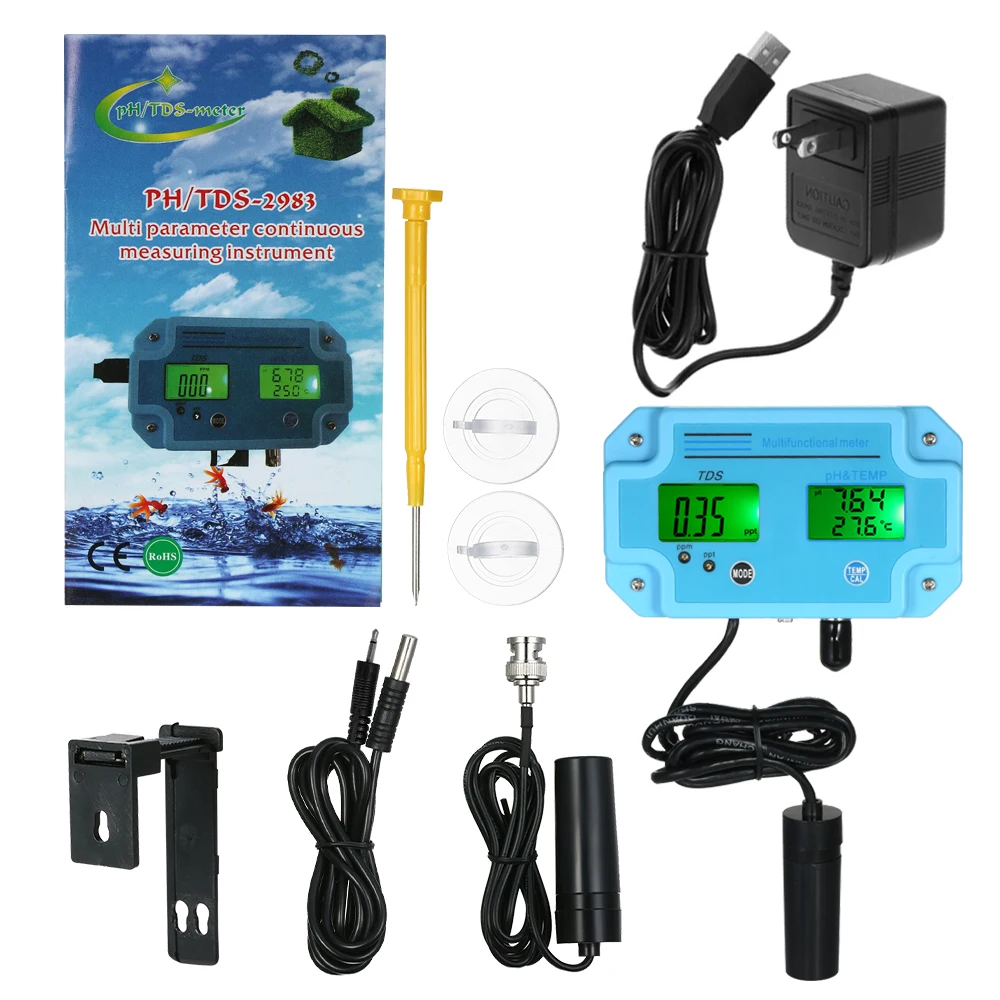 Digital PH EC TDS Meter Tester Temperature Pen Water Purity PPM Filter Hydroponic Suitable for Aquarium Pool Monitor | Инструменты