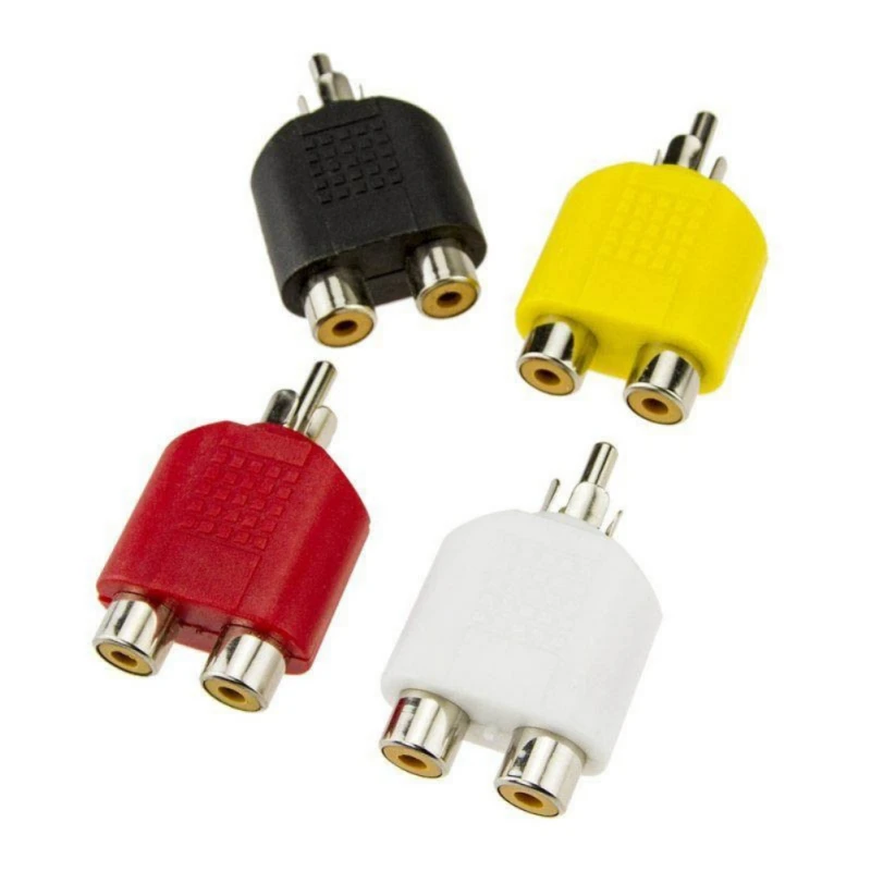 Cheap 8pcs/set RCA Splitter Y-shaped 1 Male To 2 Female Plug-and-play AV Audio Video Plug Converter Cable Adapter | Электроника