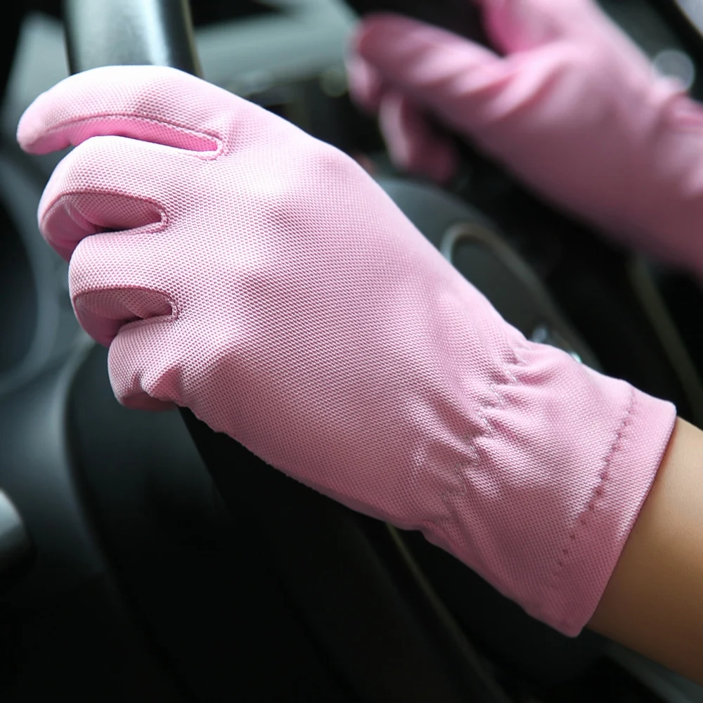 Перчатки для вождения женские солнцезащитные тонкие стильные летние дышащие Нескользящие женские перчатки с пятью пальцами для сенсорног...
