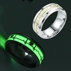 Кольцо в стиле панк для мужчин и женщин, блестящее украшение с изображением пульса в темноте, из нержавеющей стали, в стиле хип-хоп, свадебная бижутерия, хороший подарок для пары