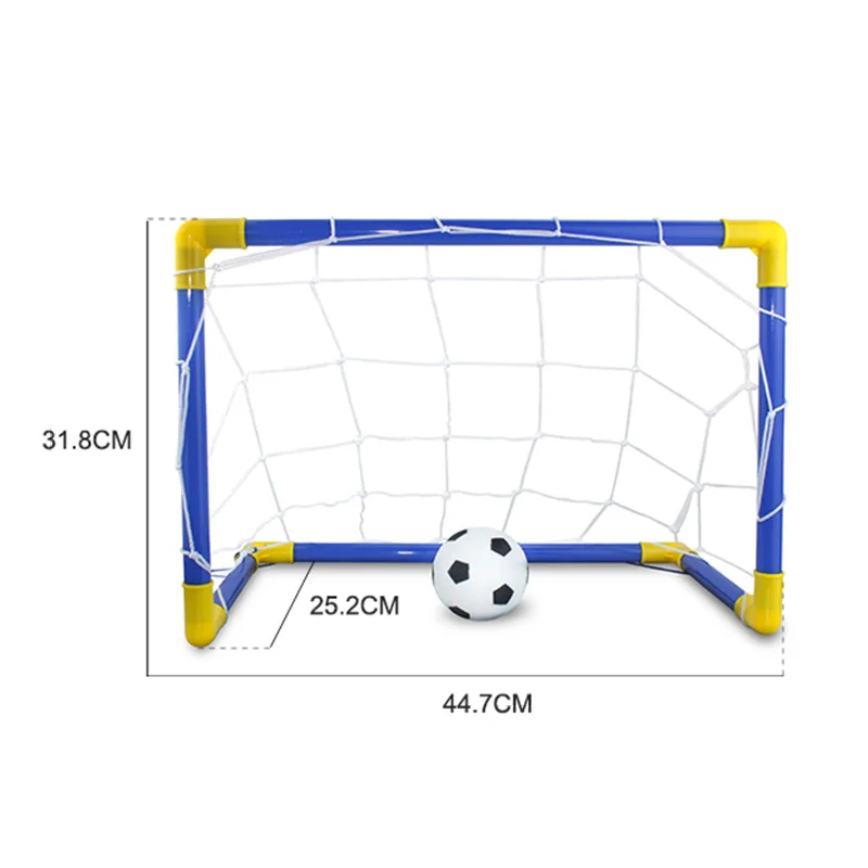 

Folding Mini Football Soccer Ball Goal Post Net Set + Pump Kids Sport Indoor Home Outdoor Games Toys Child Birthday Gift Plastic