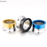 leosoxs 2pcs korean version of stainless steel two color splicing wheel ear expansion human body puncture hypoallergenic jewelry