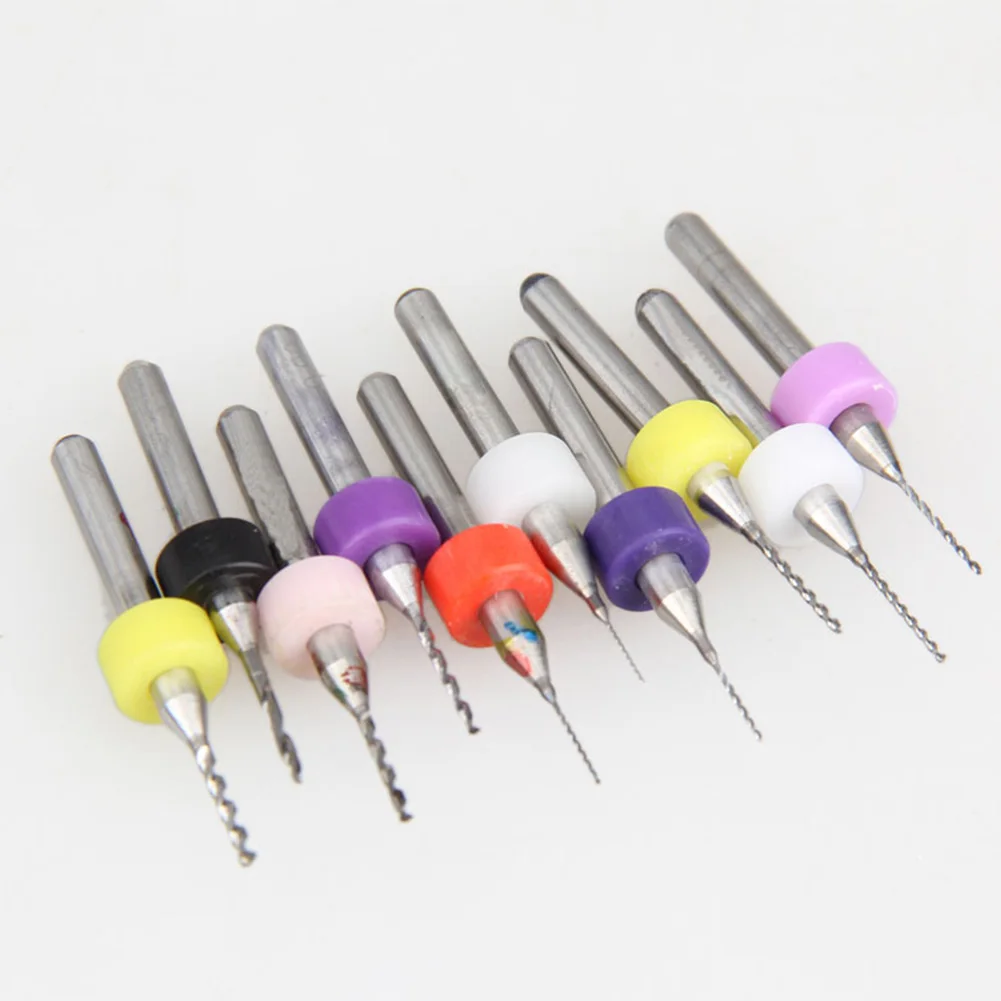 

10pcs 0.3-1.2mm Hard Alloy Micro Print Random Color PCB Tools Multifunction Accessories Replacement Stable Drill Bits Set