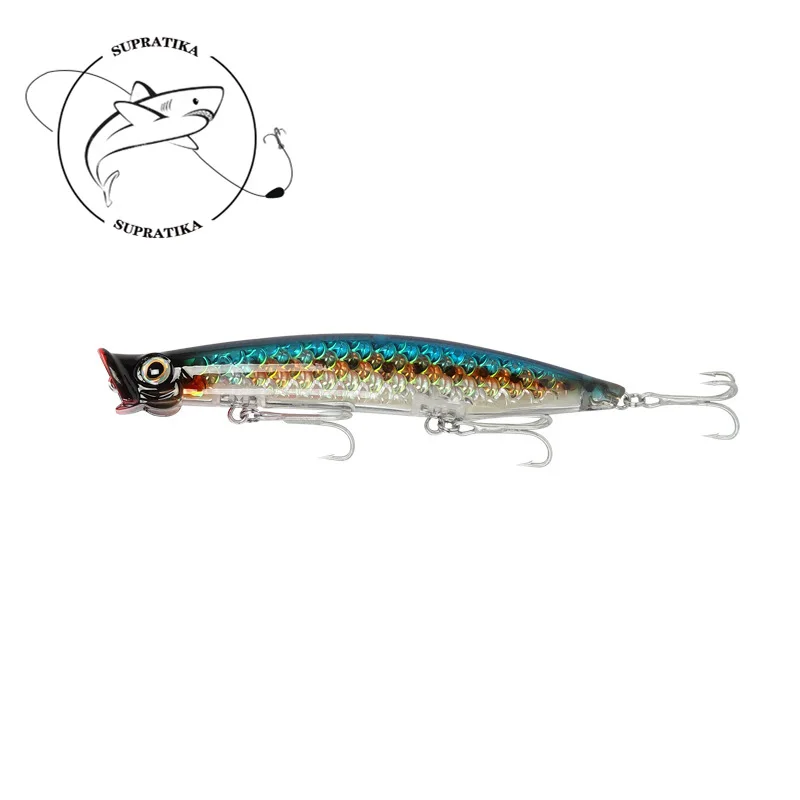 

11cm/13g Artificial Floating Popper Freshwater ABS Plastic Hard Bait With Treble Hook Swimbait Bionic Bait 3D Eyes Fishing Lure
