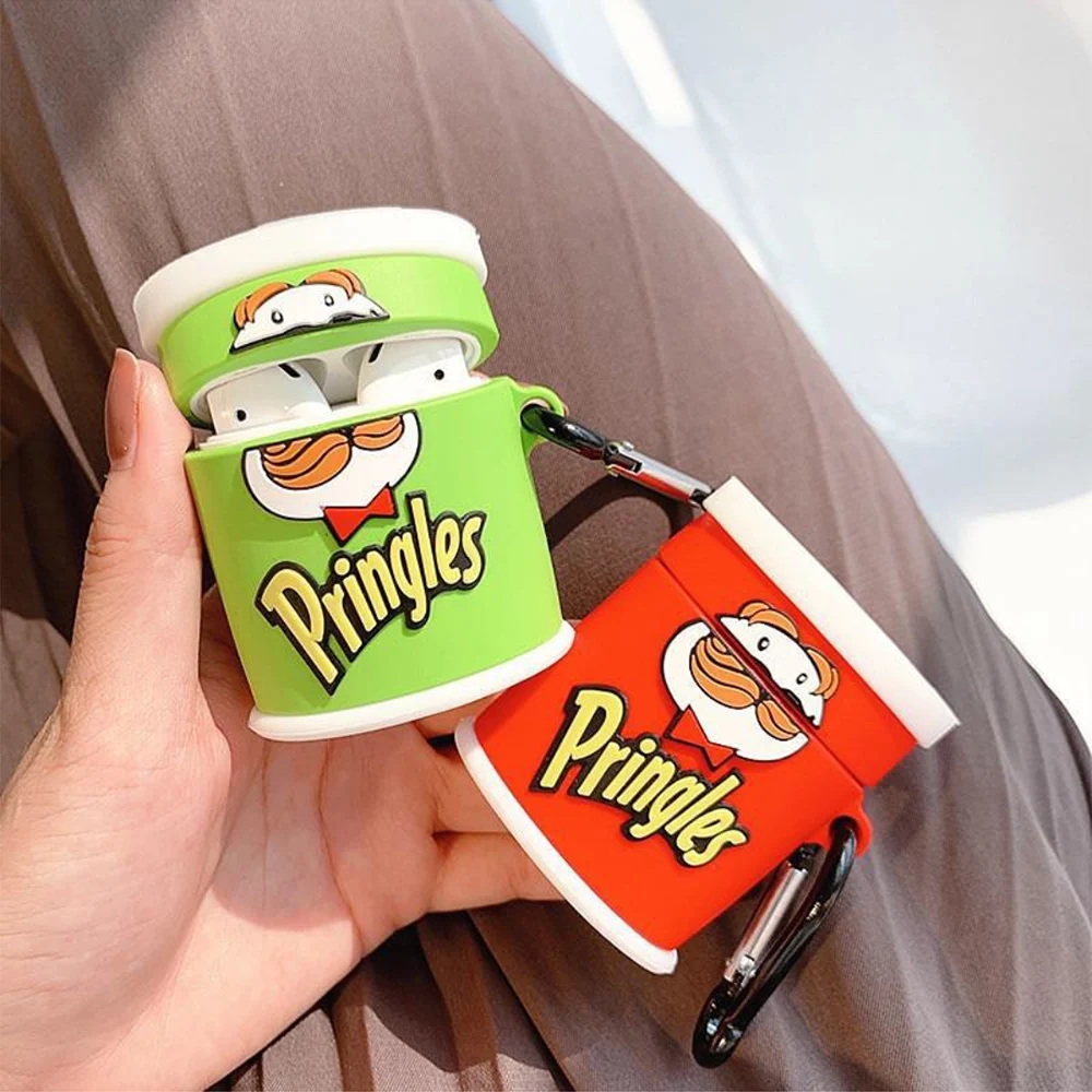 Новый 3D чехол для наушников с картофелем фри AirPods 1 2 силиконовый защитный Apple Bluetooth
