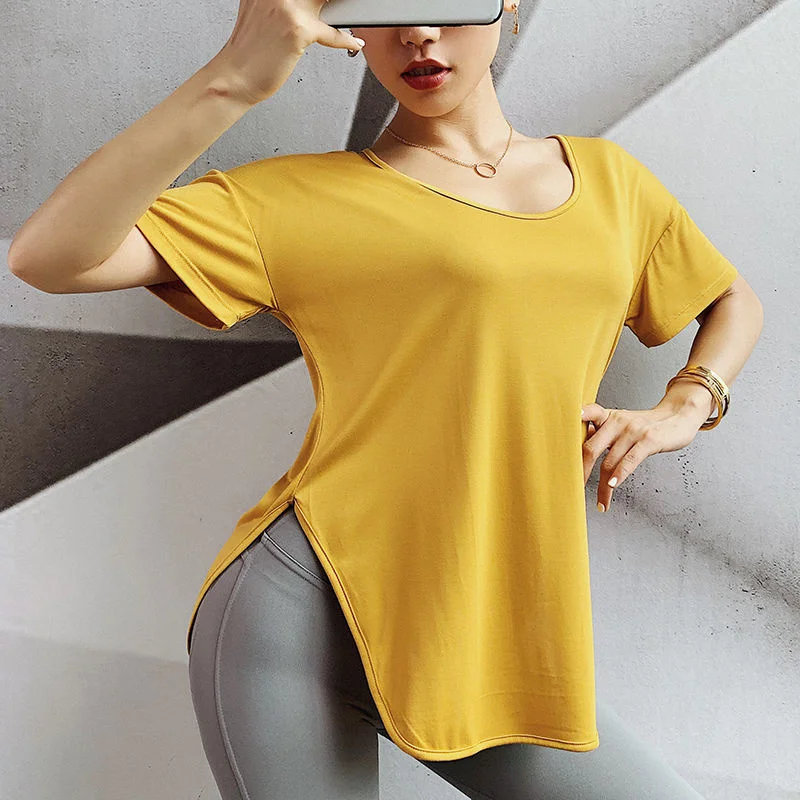 

Yoga Crop Top Sports Short Sleeve T-shirt Women's Running Training Clothes Red Yoga Clothes Top Deportivo Mujer Camisetas