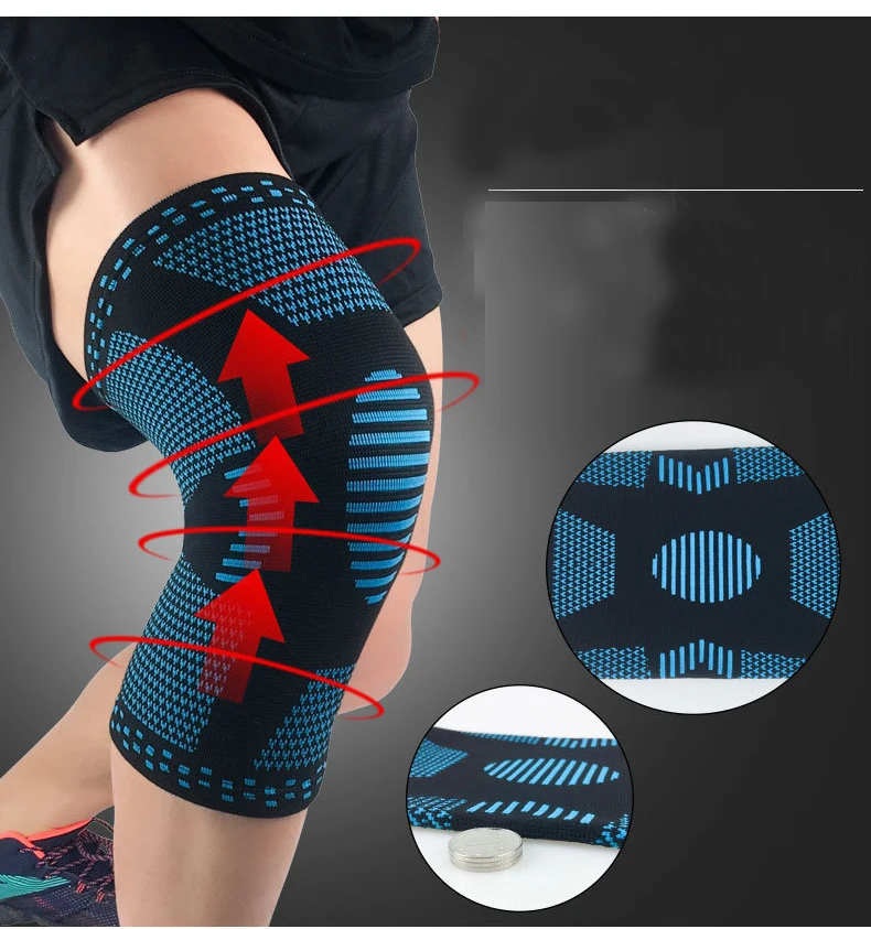 

1 Pcs Knee Patella Protector Brace Silicone Spring Knee Pad Basketball Running Compression Knee Sleeve Support Sports Kneepads