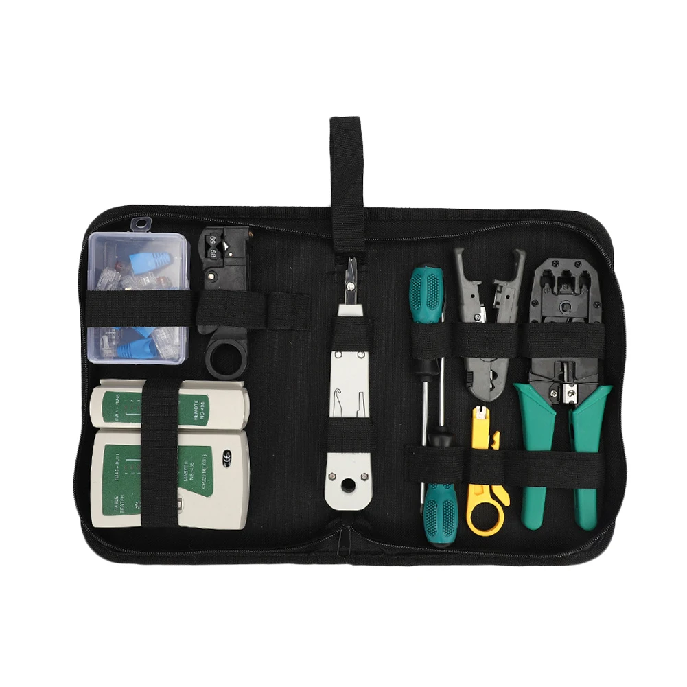 

14 pcs/set lan tester RJ45 Crimping pliers Portable LAN Network Repair Tool Kit Cable Tester AND Plier Crimp Crimper Clamp