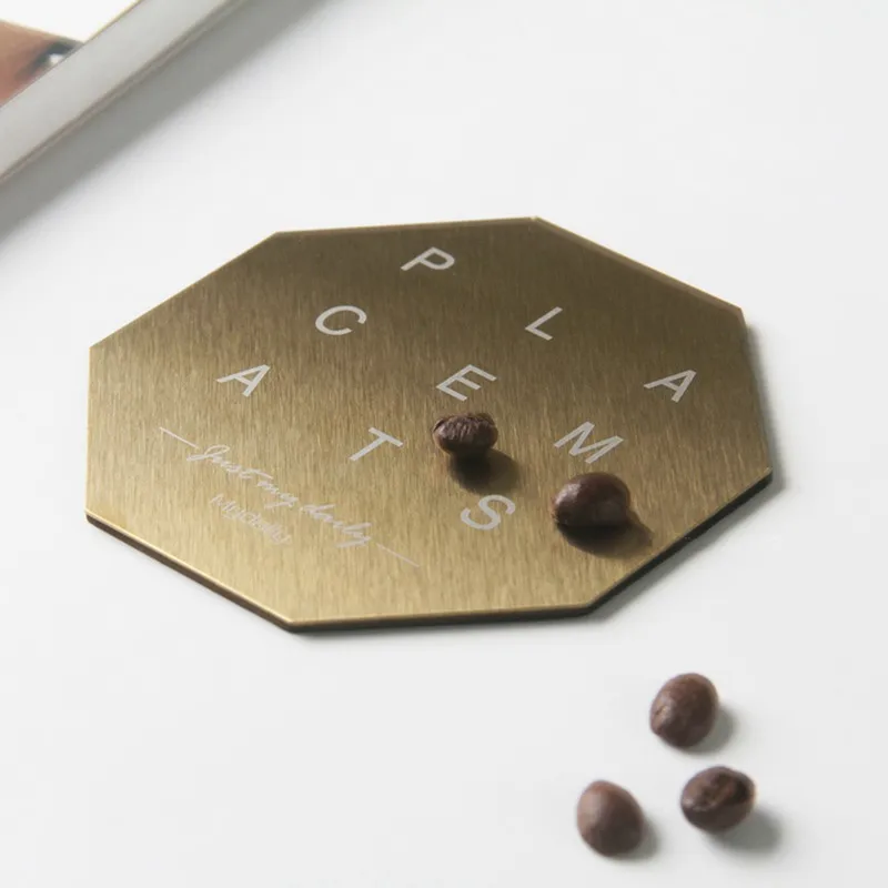Creative Table Mat Drink Coffee Cup Plating Gold Coaster Insulation Placemat Tea Soft Cushion | Дом и сад