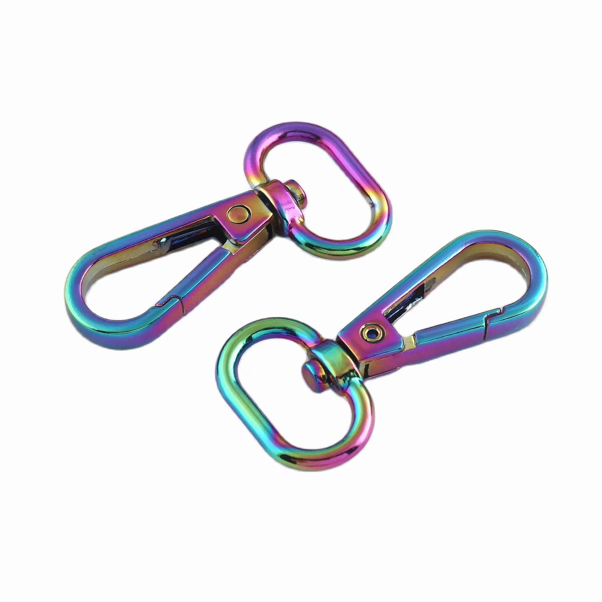 

Swivel clasps rainbow Swivel Snap Hooks Lobster Clasp Claw Push Gate Trigger Clasps Oval Ring For key or backpack handbag 4pcs