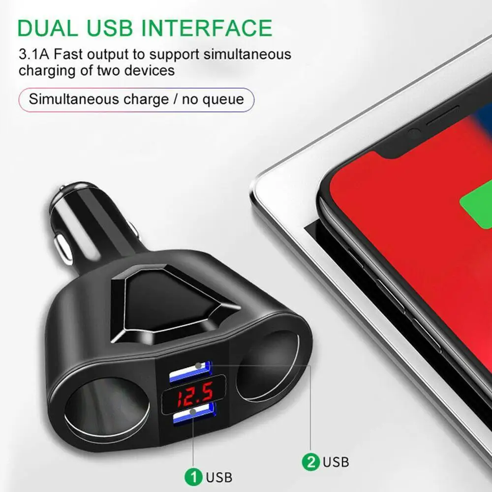 Автомобиль 5V 3.1A автомобиля с двумя портами USB Зарядное устройство 2 слот