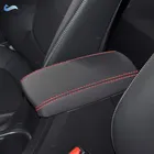 Черно-красная линия из микрофибры, кожаные автомобильные аксессуары, интерьерный центральный контроллер, подлокотник, крышка, отделка для Toyota Corolla 2021