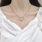 Ожерелье женское с жемчужной подвеской, в форме бабочки