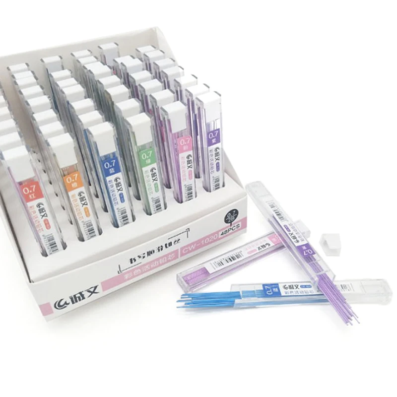 

1 Box 0.5mm/0.7mm Lead Refills Tube With Case For Mechanical Pencil Student