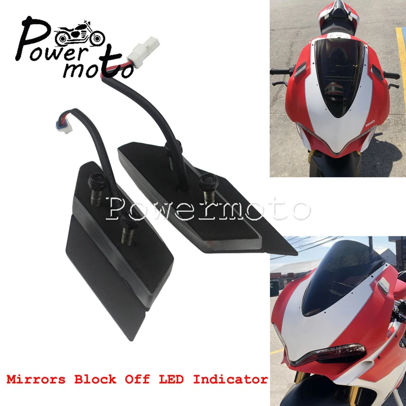 Светодиодные алюминиевые мотоциклетные зеркала 2 шт. ламсветильник заднего вида