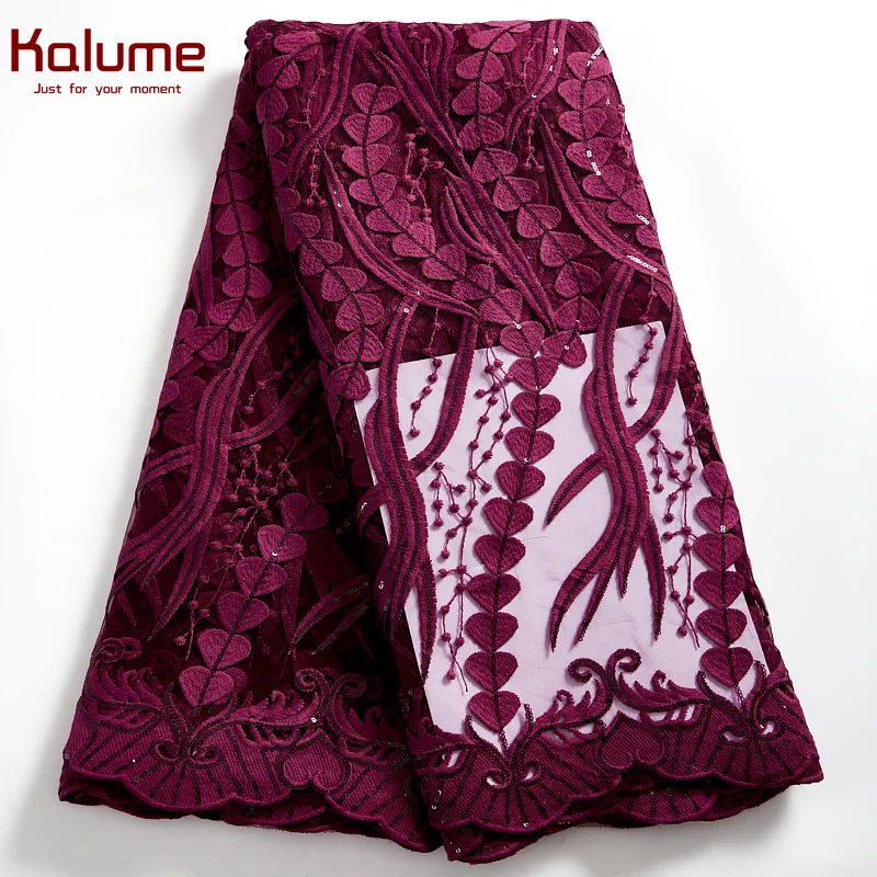 

Кружевная ткань Kalume, с блестками, 5 ярдов, Африканский нигерийский тюль, кружева, подходит для самостоятельного шитья платья, свадьбы, F2542