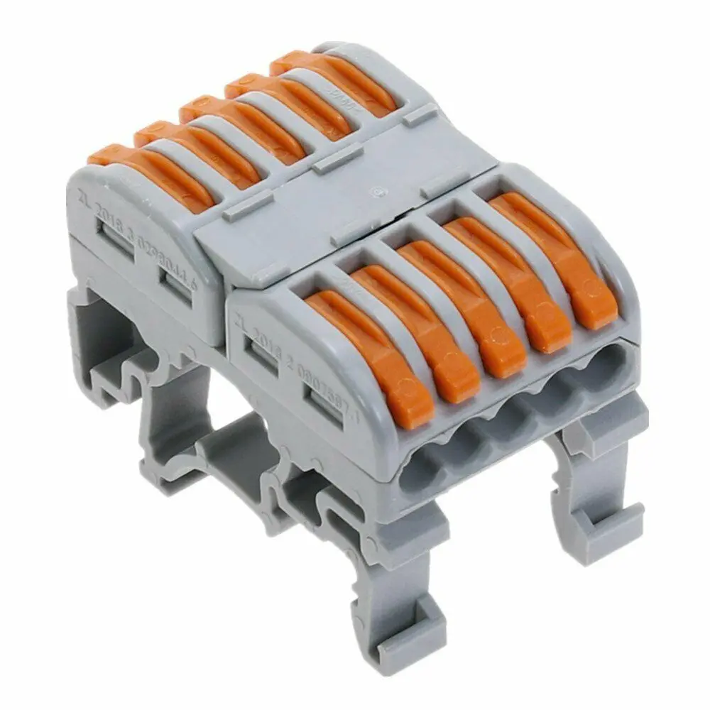 

10Pcs PCT-511 5Pin Din Rail Universal compact wire connector terminal block