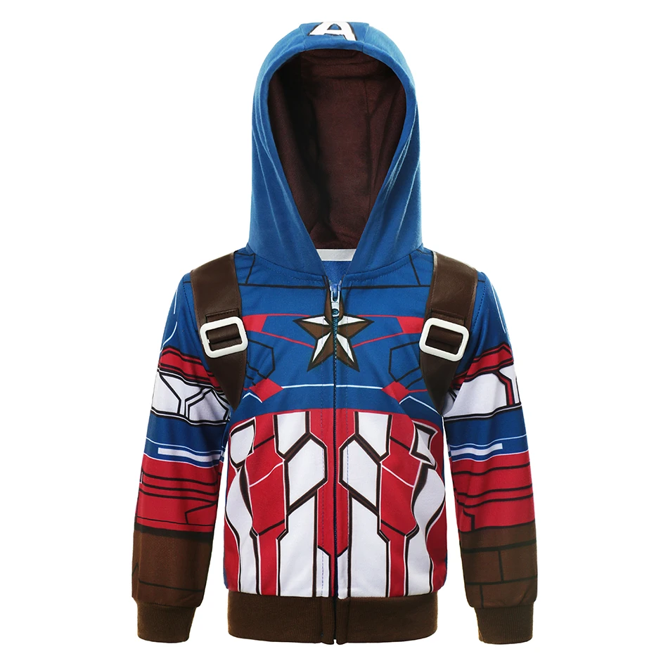 Disney Baby Boys Cool Superheroes Hoodie Cartoon Sweatshirt Kid Clothes Spring Autumn Thin Coat Children Hooded Jacket Role Play