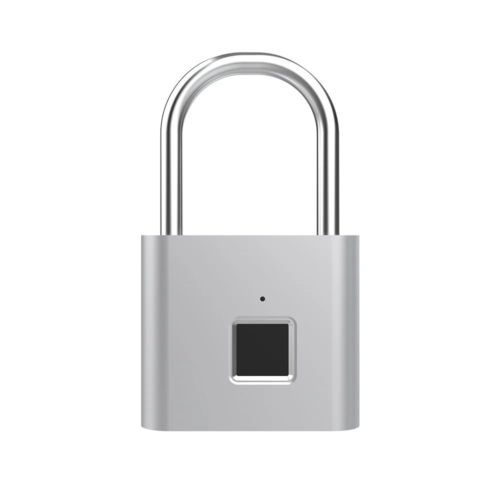 Silver TELESIN замок с отпечатком пальца, без ключа, USB, перезаряжаемый, умный замок, быстрая разблокировка, цинковый сплав, металл, безопасность для двери, багажная сумка - Цвет: Silver