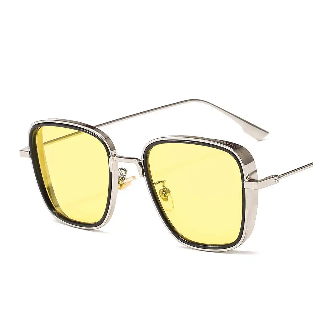 

India Kabirsingh, Free shipping same square punk sunglasses metal sunglasses