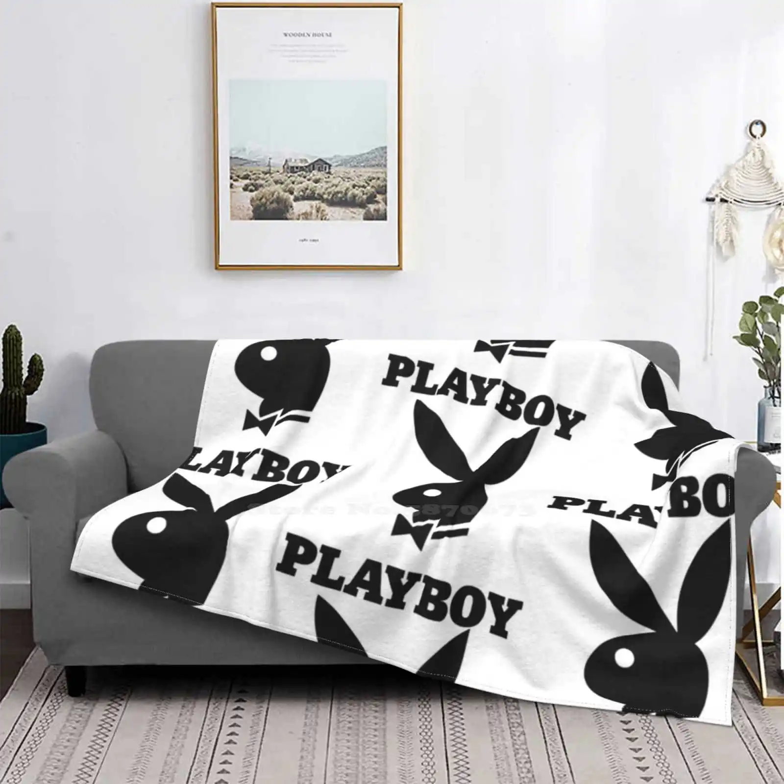 

Manta de cubierta suave para decoración del hogar, artículo con logotipo negro, todos los tamaños, ropa de cama, moda para adole