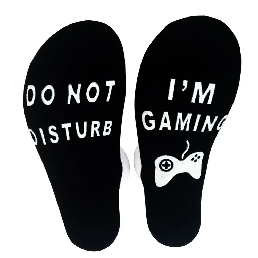 

Unisex Novelty Socks Do Not Disturb I Am Gaming Funny Letter Printed Socks New FEA889