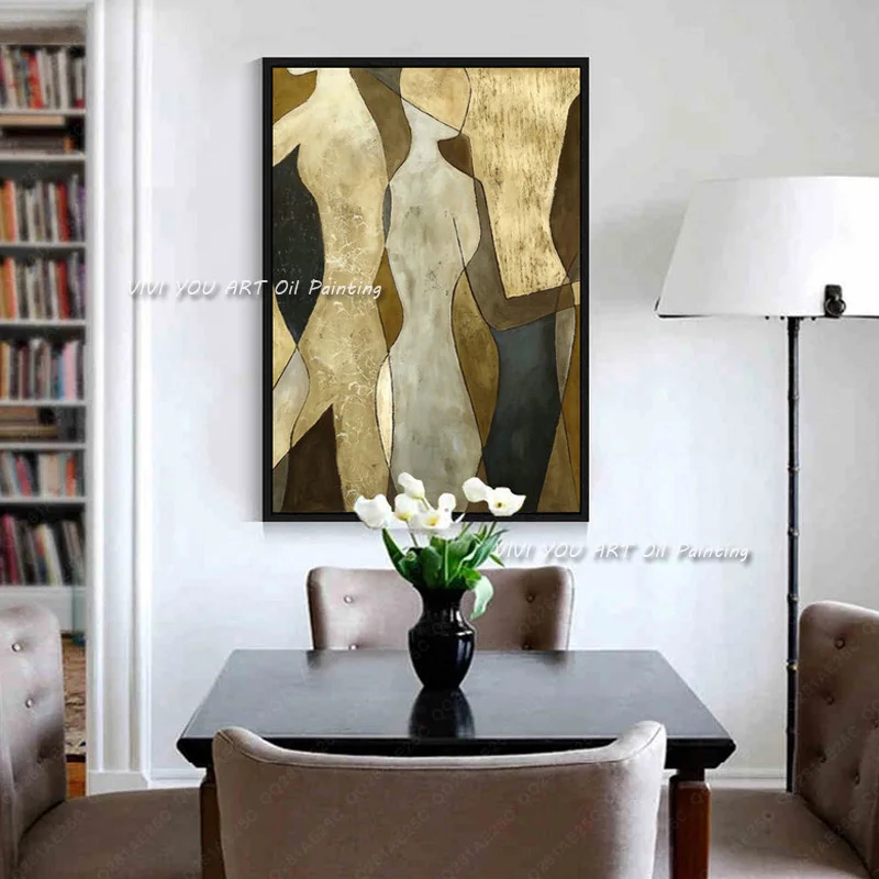 

Large Modern Abstract Lover Oil Painting on Canvas Handpainted Wall Art Painting Abstract Figure Picture for Living Room Deco