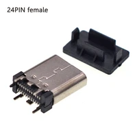 2 5pcs 24pin smt double paste socket female connector micro usb type c upright modejack plug socket connector