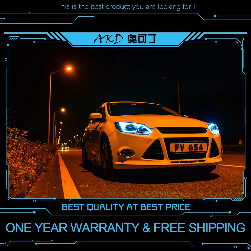 АКД автомобильного тюнинга поперечная балка для Ford Focus 2012 2014 светодиодные фары DRL