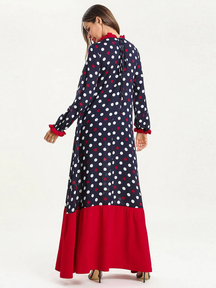 

Muslim Dresses large size Simple Fashion Autumn Long-Sleeved Abaya Turkish Musulmane Femme Loose Long Dress