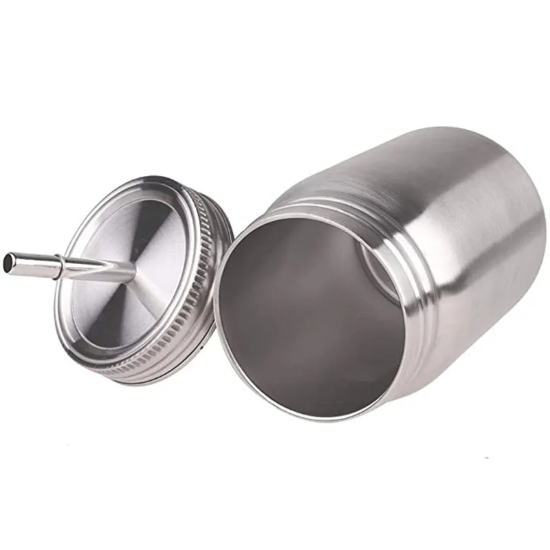 700 мл Нержавеющая сталь стаканы с крышками соломы банка Мейсона стакан соломинки