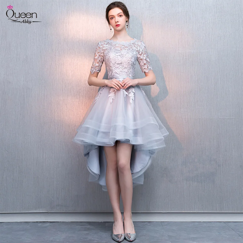 Кружевное платье для выпускного вечера ТРАПЕЦИЕВИДНОЕ ПЛАТЬЕ с короткими