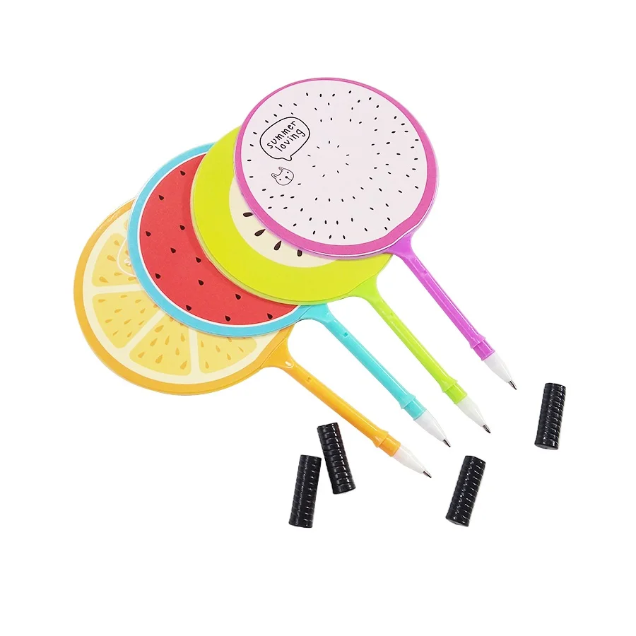 24 шт./лот уникальная круглая цветная шариковая ручка в форме фрукта веера для