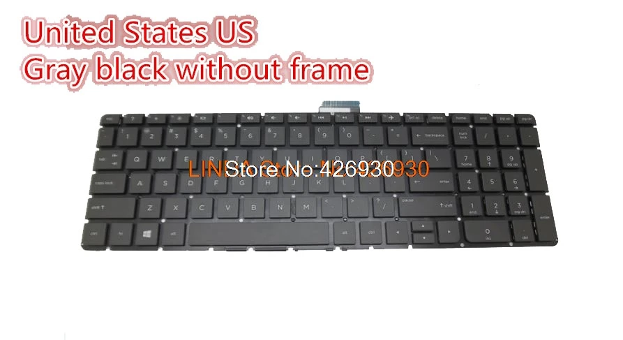 Клавиатура для ноутбука hp Pavilion 15 AB000 AB AK BC 17 15z AB100 US серый черный/серебристый без