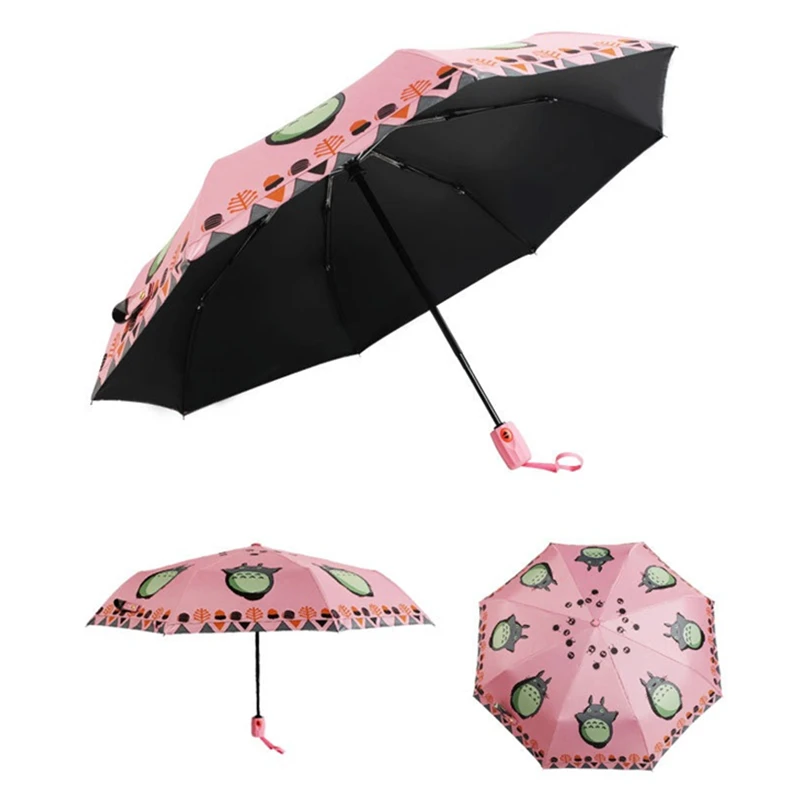 

Children Umbrella Carton Cute Parapluie Three Folding Umbrella Students Parasol Cosplay Collection Kids Rain And Sun Umbrella