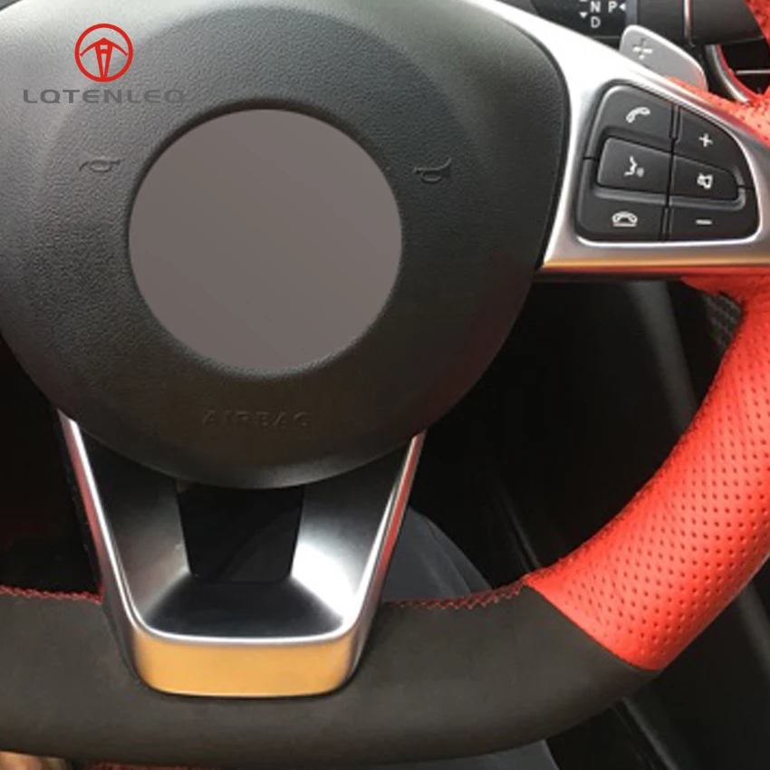 LQTENLEO красная кожа черная замша для Mercedes Benz C200 C250 C300 B250 B260 A200 A250 CLA220 CLS400 | Автомобили