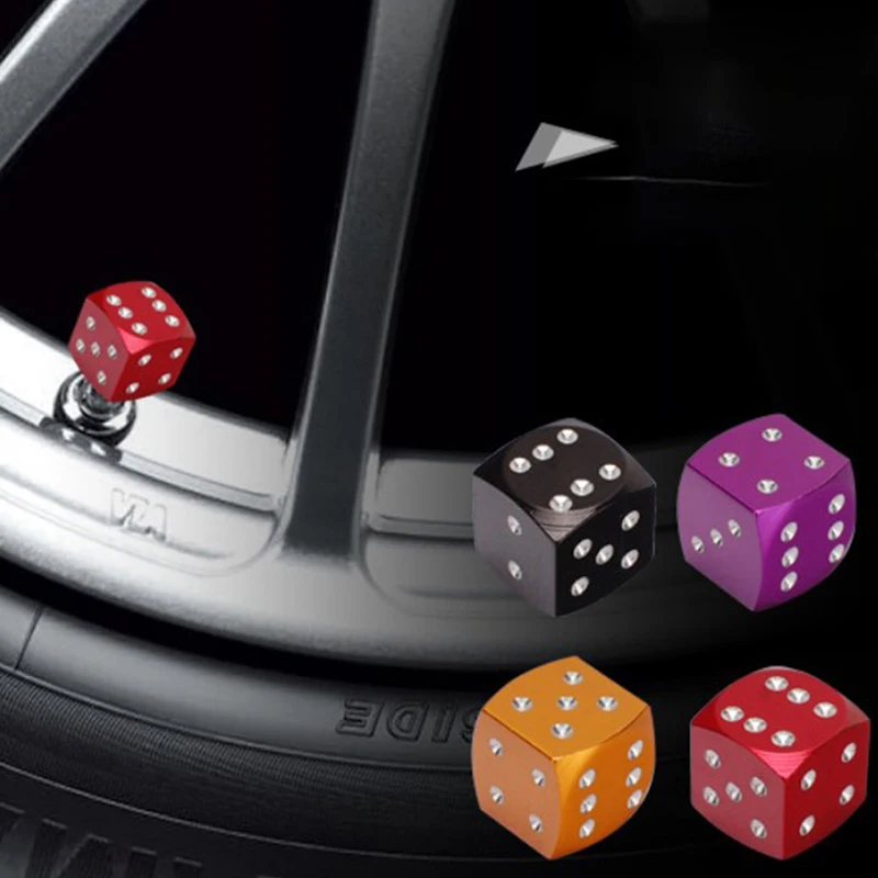 

1PC Lot Aluminum Alloy Car-styling AUTO Dice Dust Valve Caps Motorcycles Electric