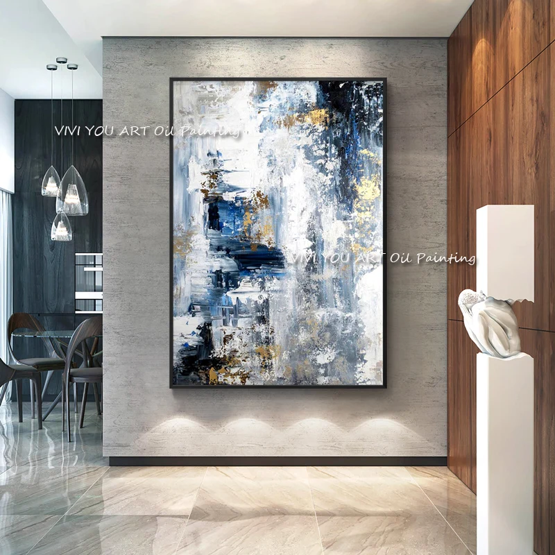 Популярная ручная роспись Высококачественная Современная Золотая абстрактная